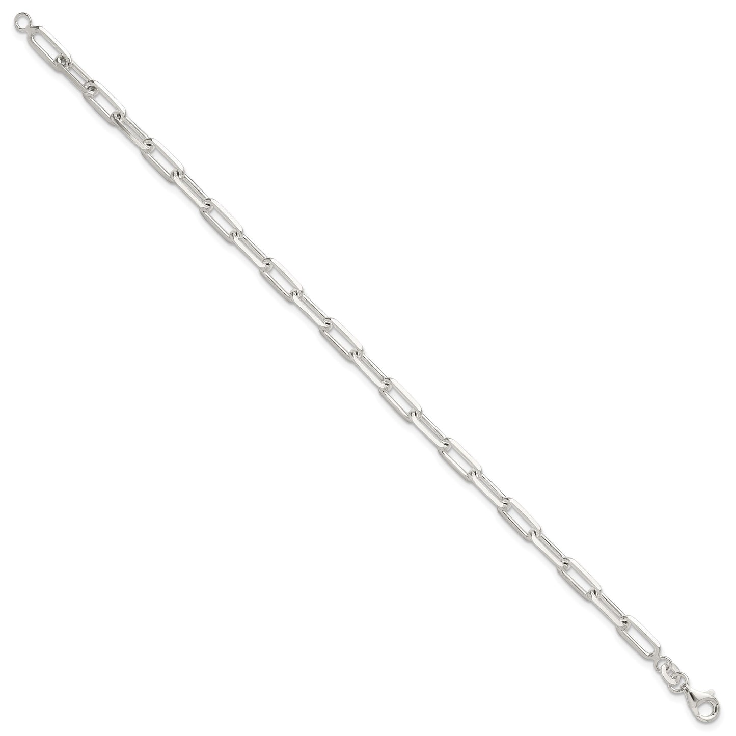 Sterling Silver Polished Paperclip 7.25in Bracelet