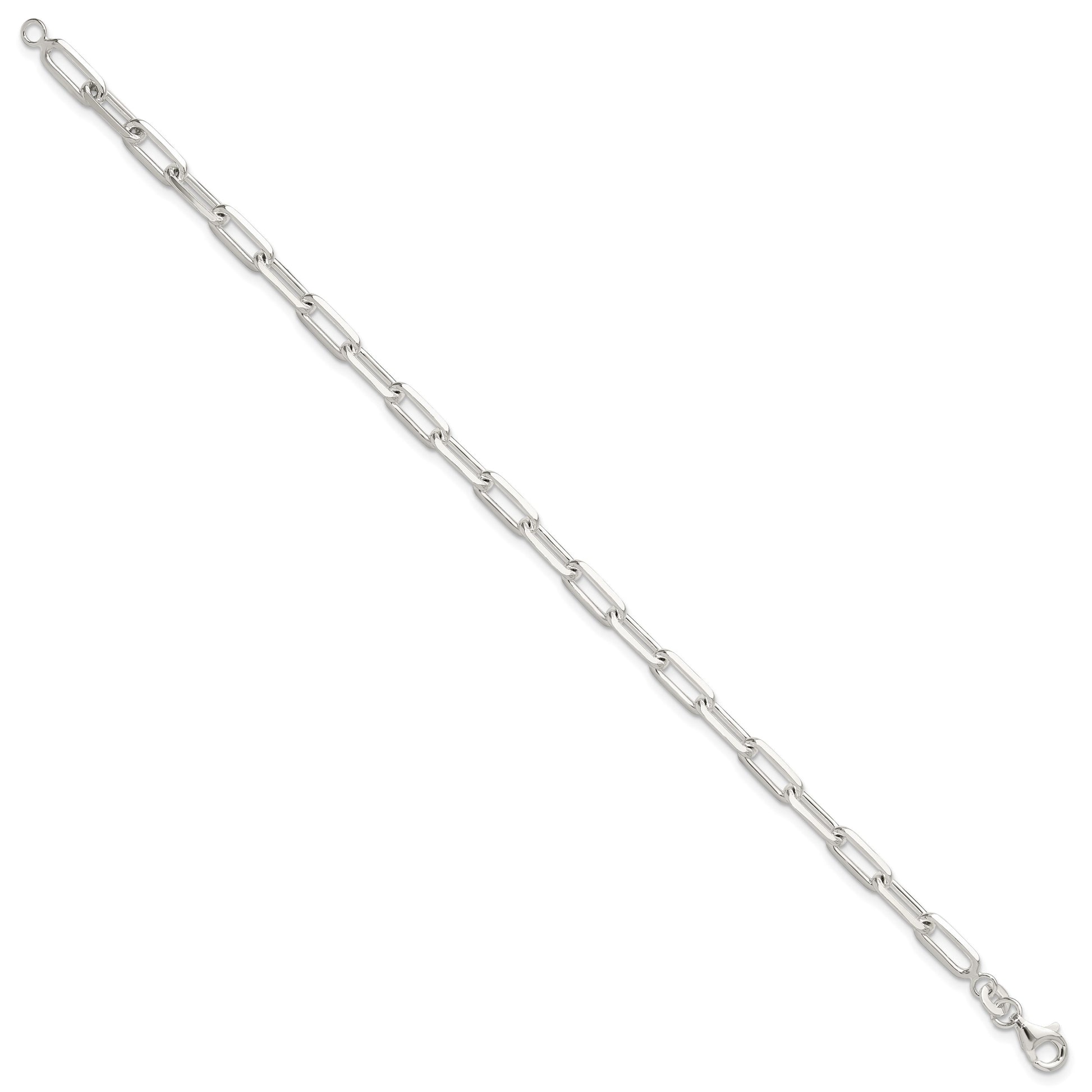 Sterling Silver Polished Paperclip 7.25in Bracelet