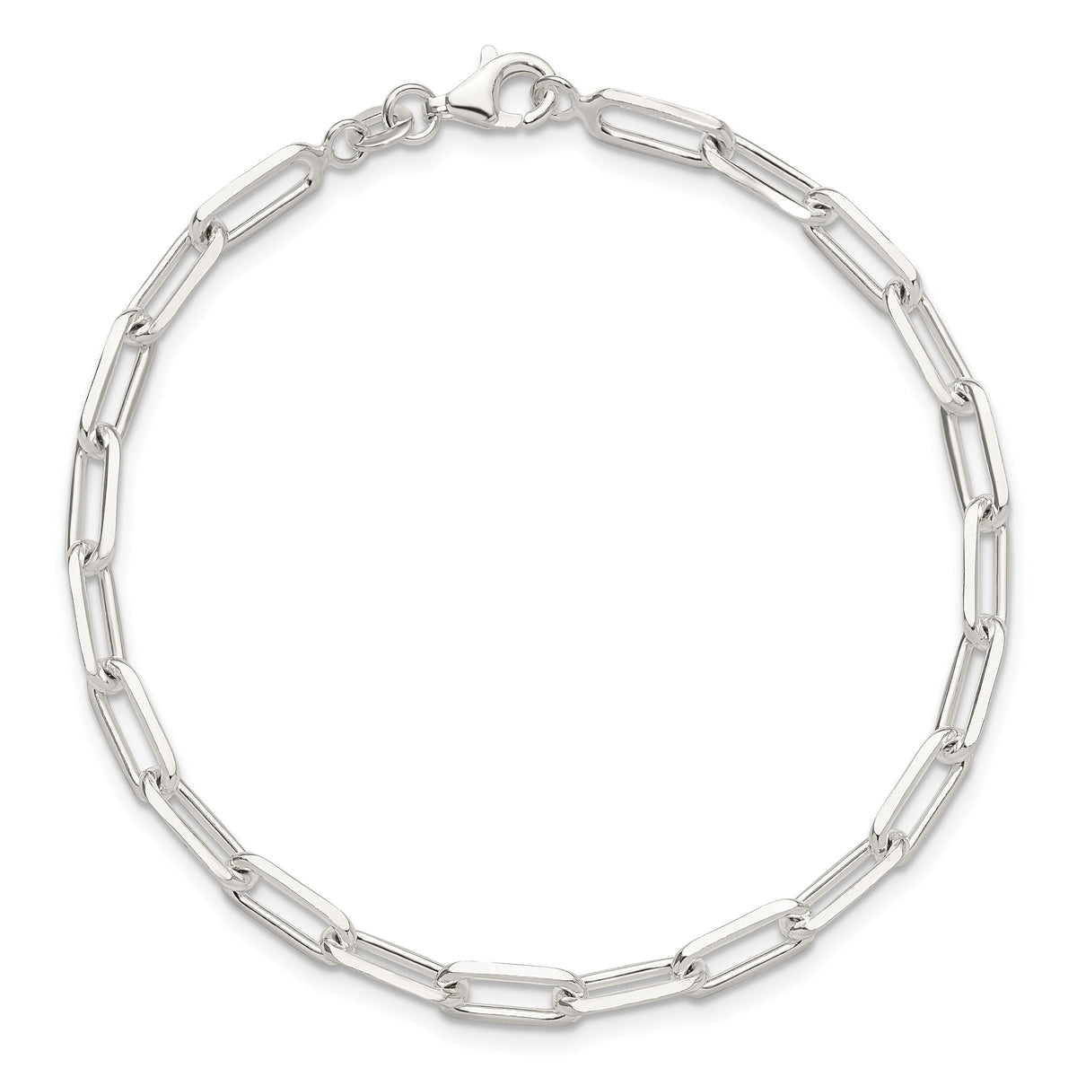 Sterling Silver Polished Paperclip 7.25in Bracelet