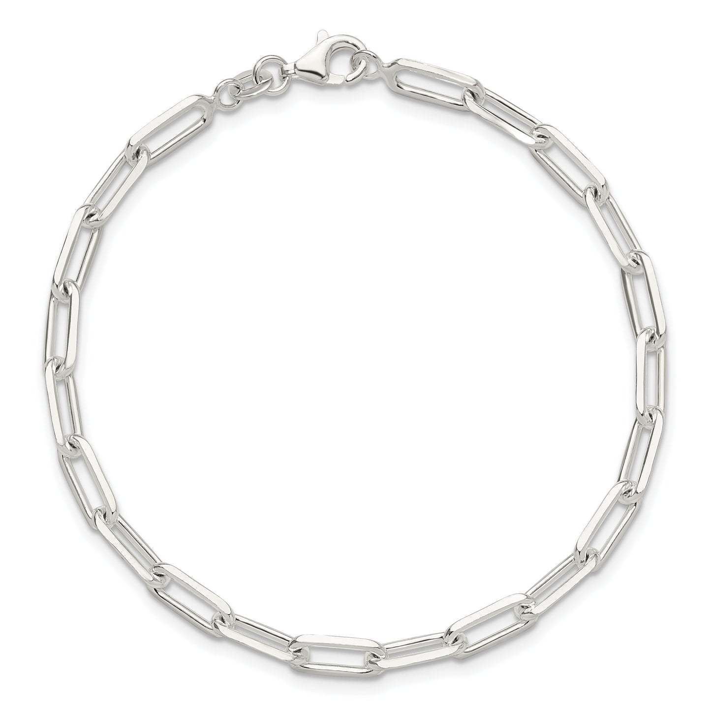 Sterling Silver Polished Paperclip 7.25in Bracelet