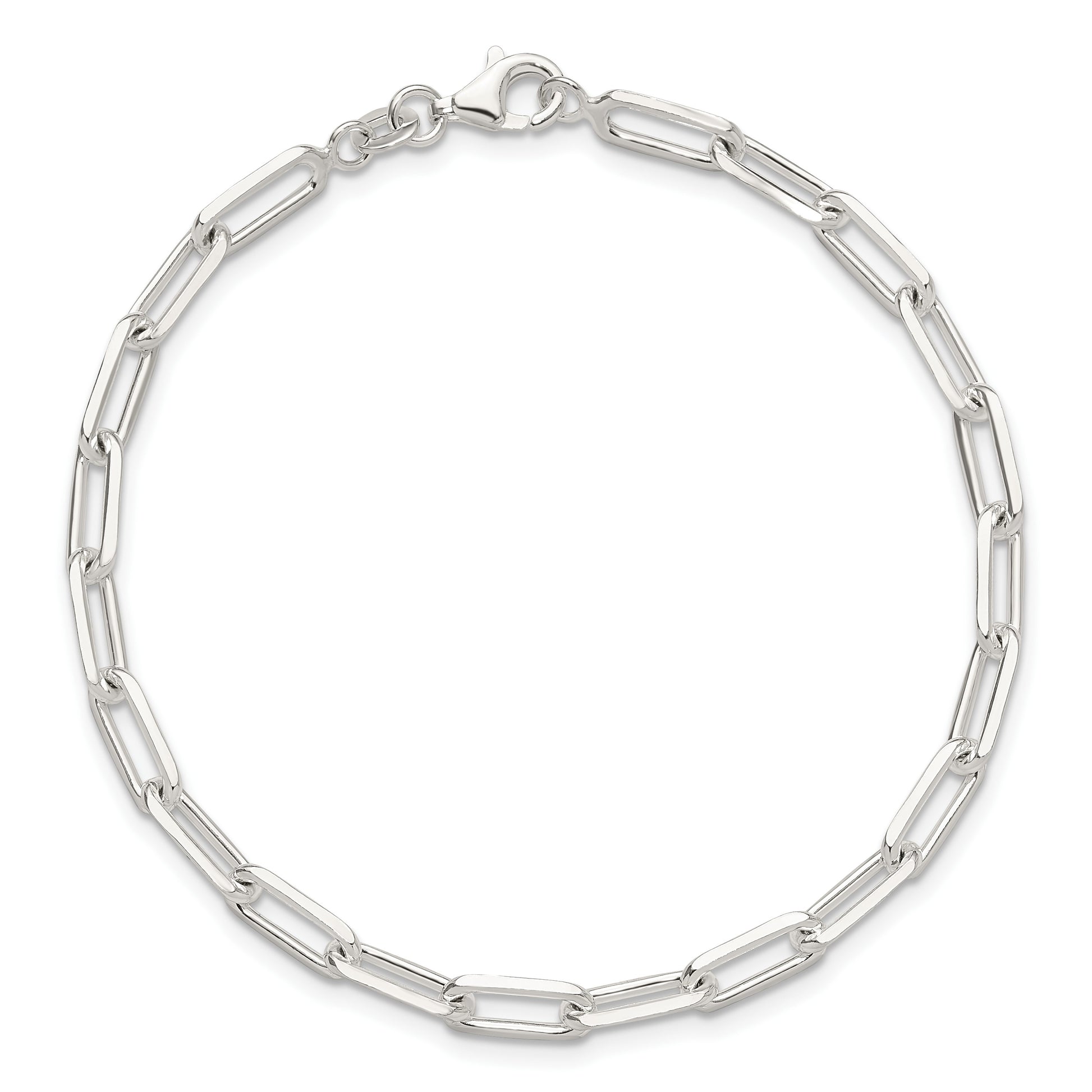 Sterling Silver Polished Paperclip 7.25in Bracelet