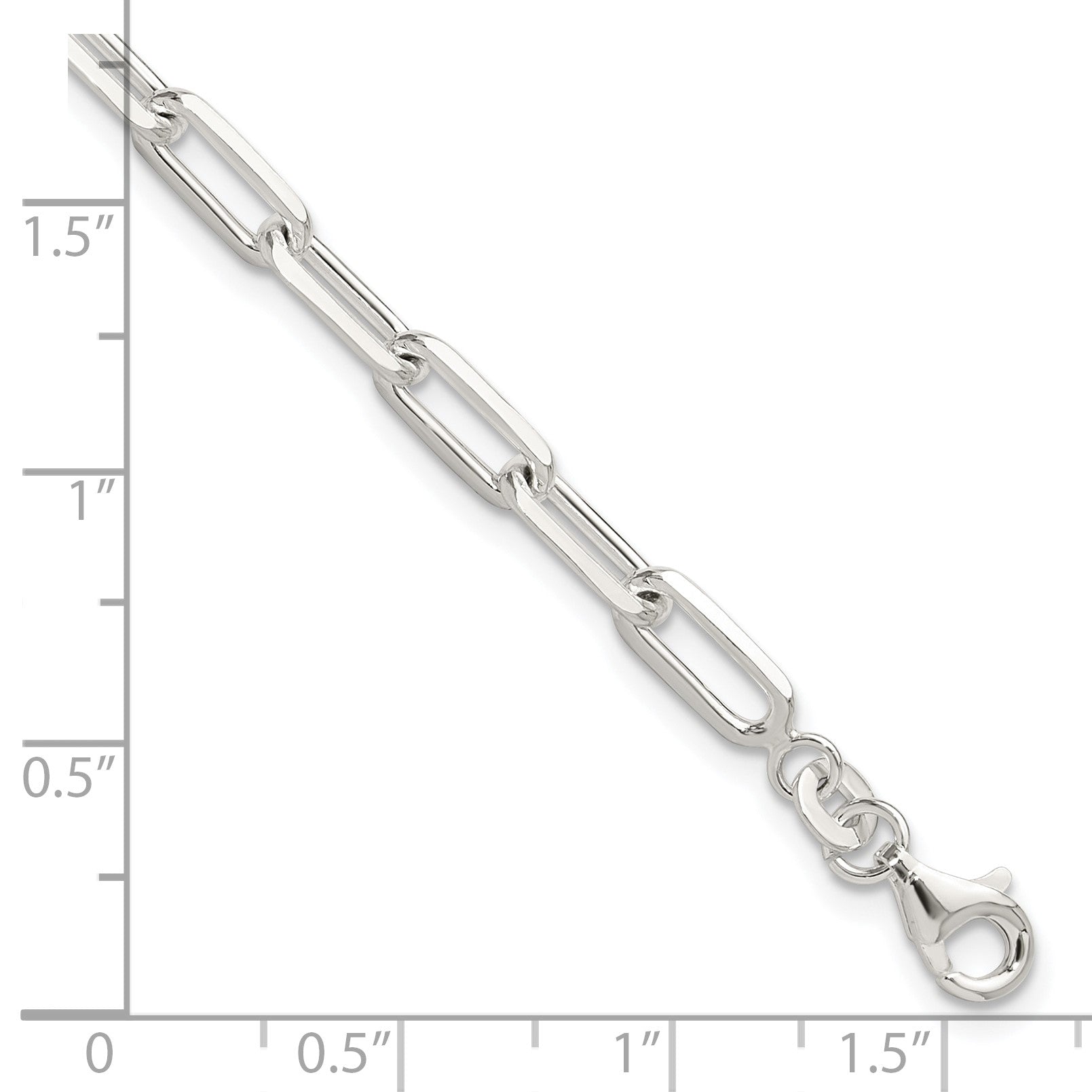 Sterling Silver Polished Paperclip 7.25in Bracelet
