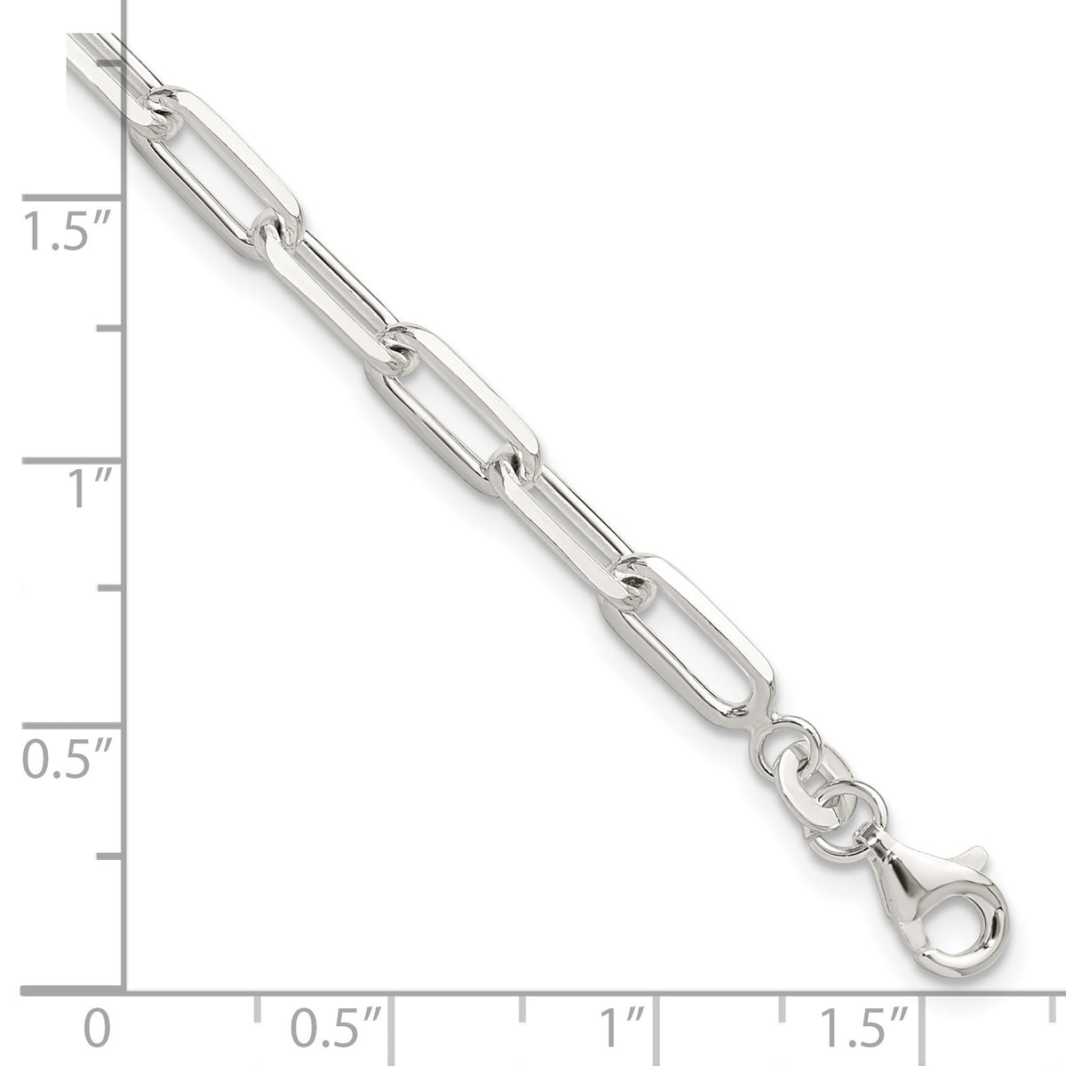 Sterling Silver Polished Paperclip 7.25in Bracelet