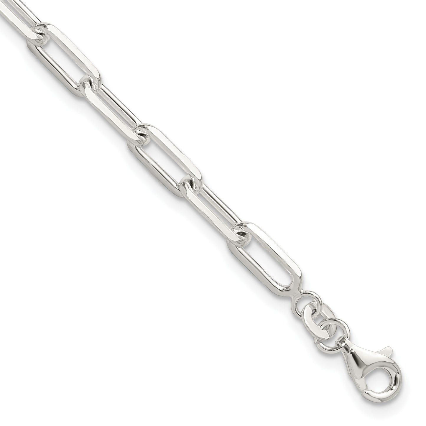 Sterling Silver Polished Paperclip 7.25in Bracelet