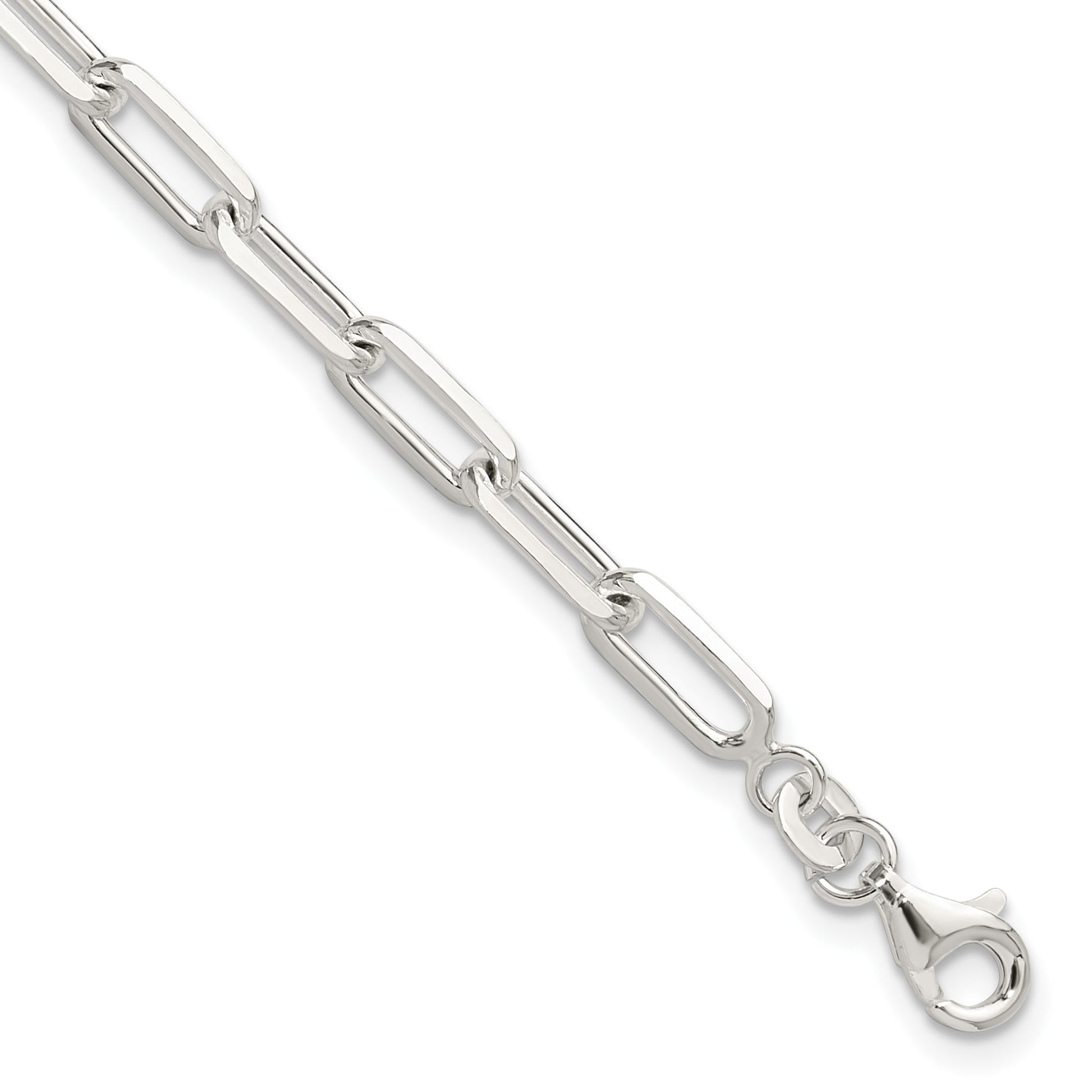 Sterling Silver Polished Paperclip 7.25in Bracelet