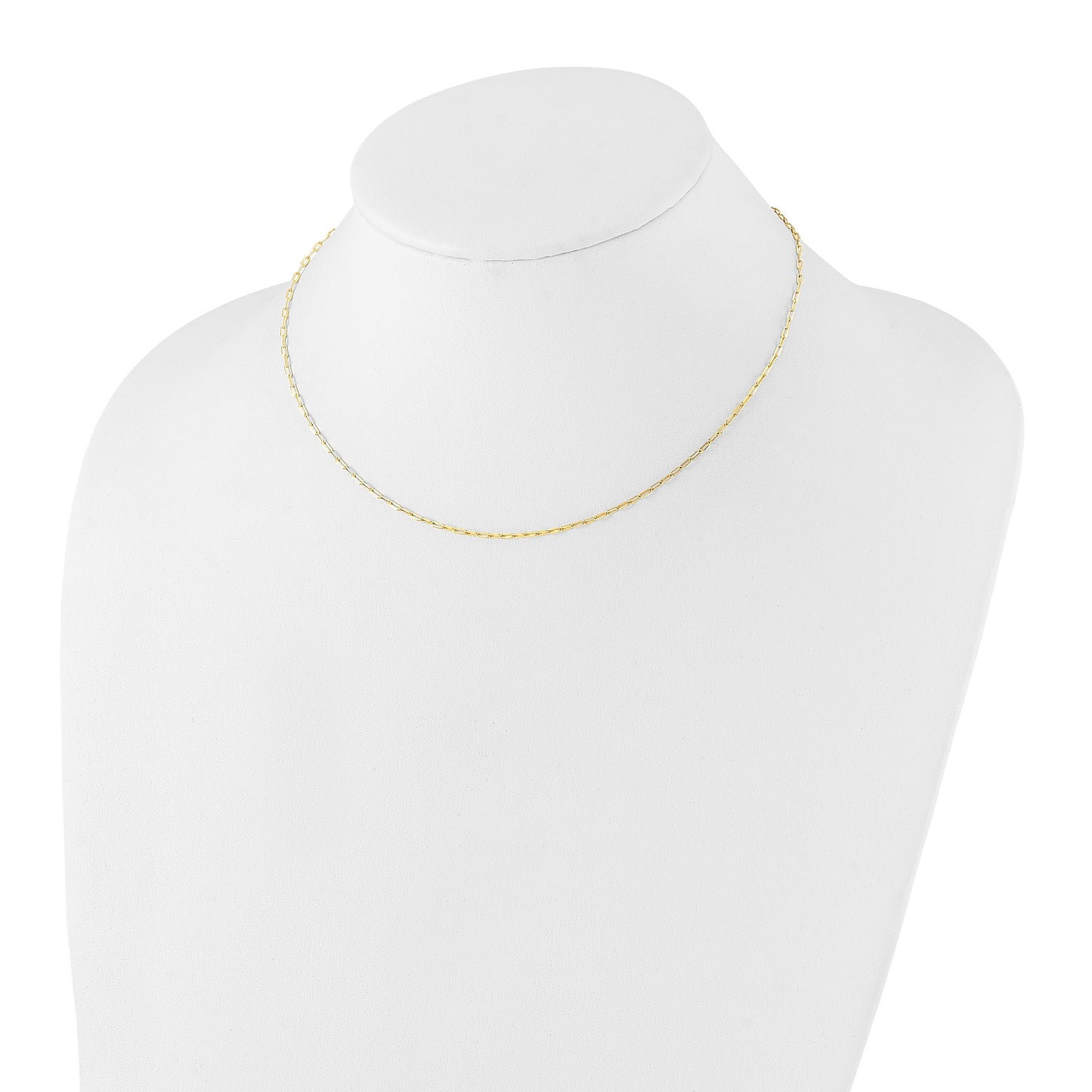 Sterling Silver Gold-plated 1.65mm Paperclip Link 16in w/2in ext Necklace