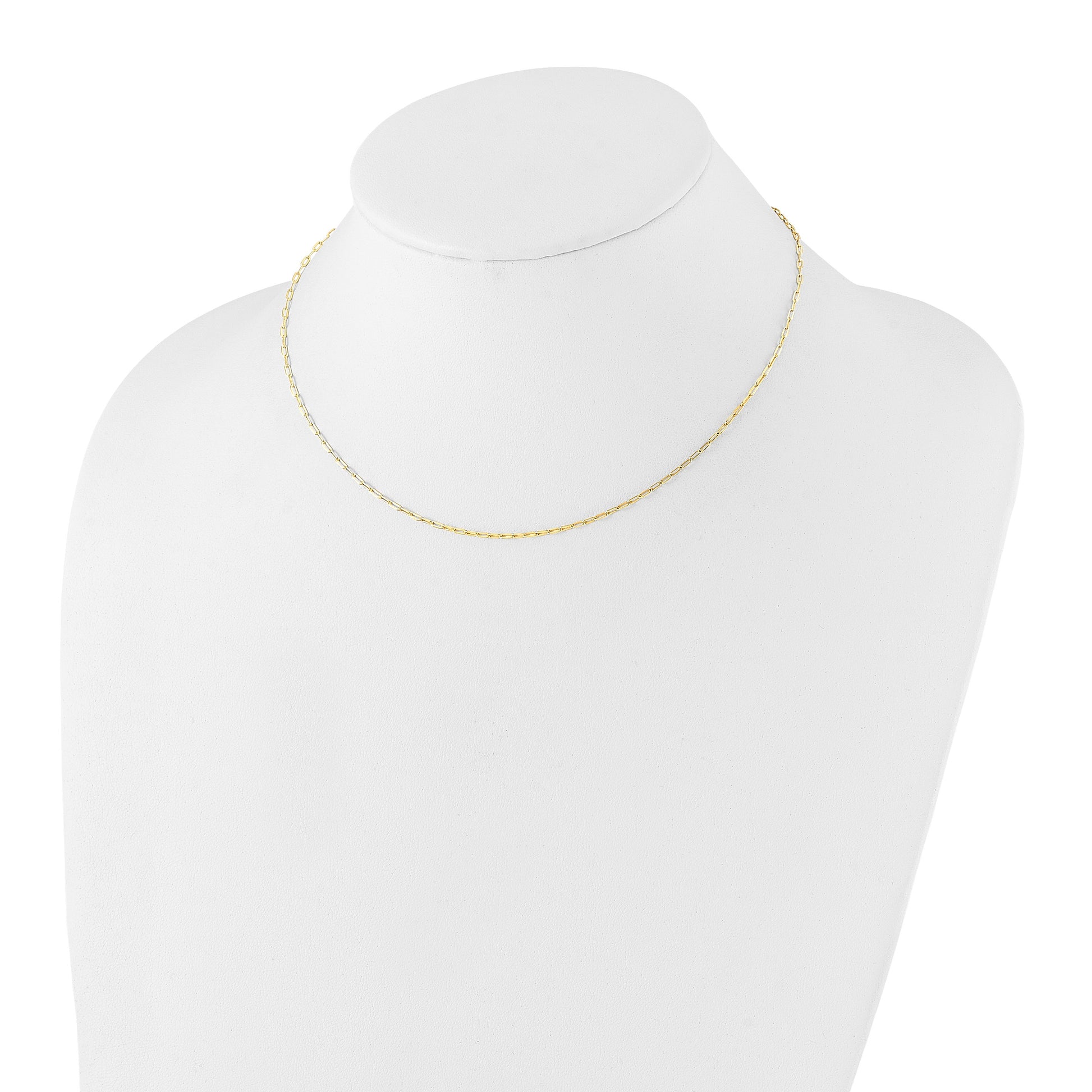 Sterling Silver Gold-plated 1.65mm Paperclip Link 16in w/2in ext Necklace