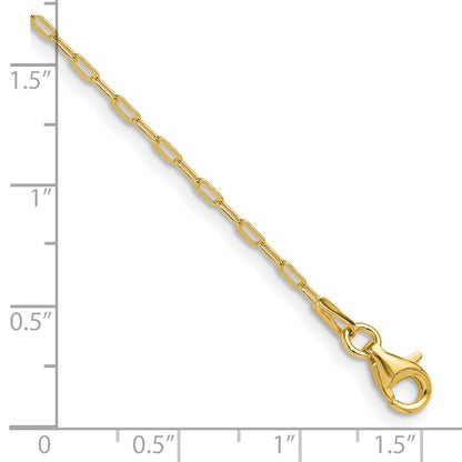 Sterling Silver Gold-plated 1.65mm Paperclip Link 16 inch with 2 inch Extension Necklace