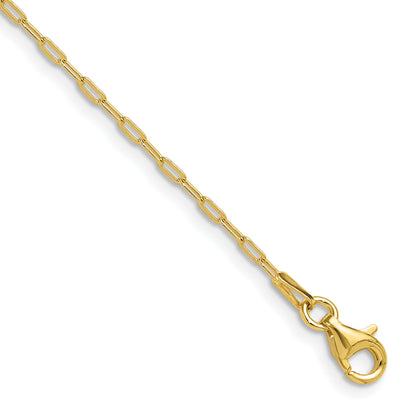 Sterling Silver Gold-plated 1.65mm Paperclip Link 16in w/2in ext Necklace