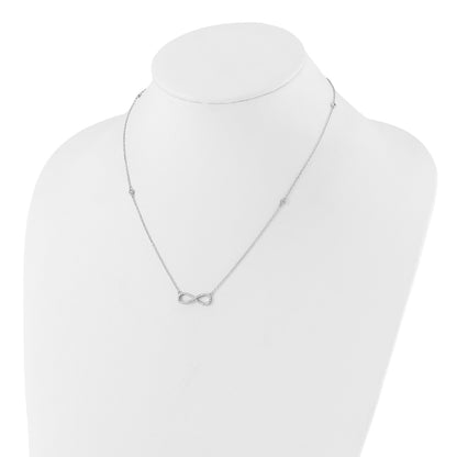 Sterling Silver RH-plate CZ Infinity Bracelet and Necklace Set