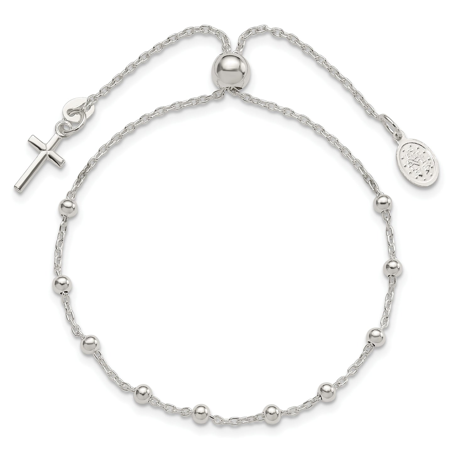 Sterling Silver Adjustable Rosary Bracelet