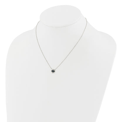SS Multi Color CZ Evil Eye 16in w/2in ext Necklace