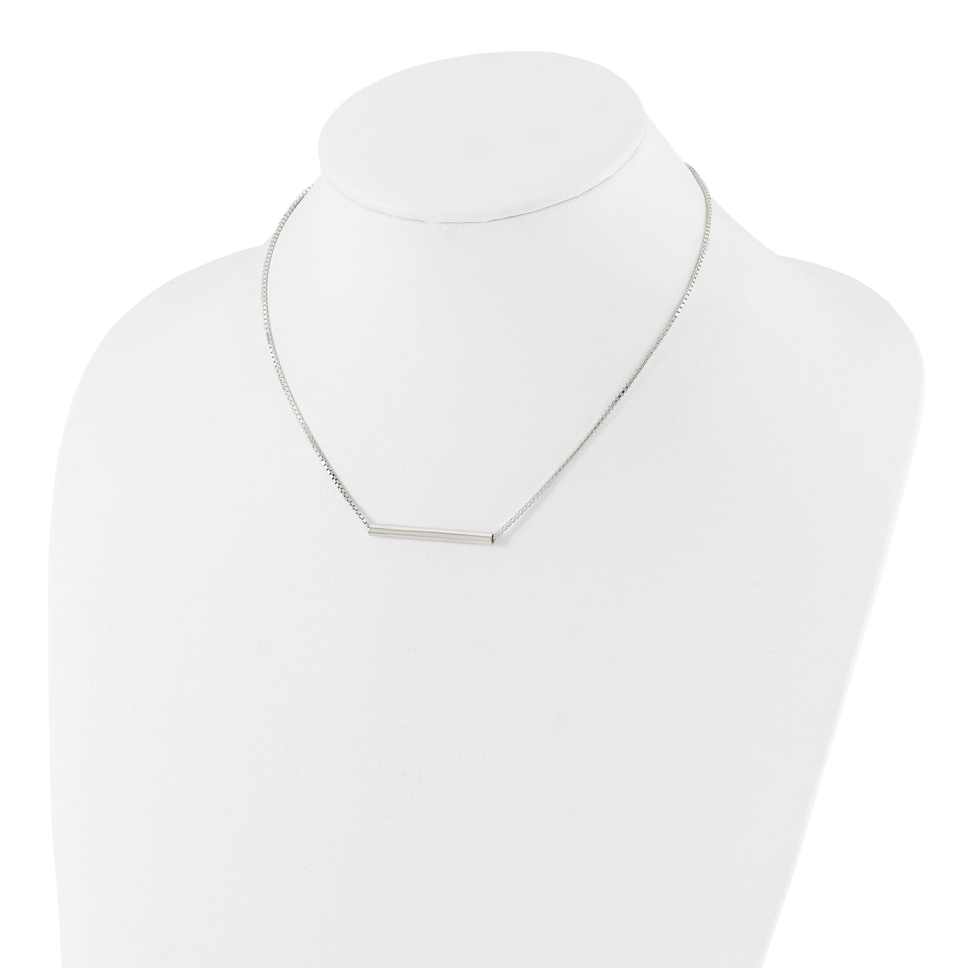 Sterling Silver Polished Slide Bar Necklace