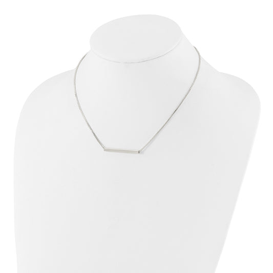Sterling Silver Polished Slide Bar Necklace