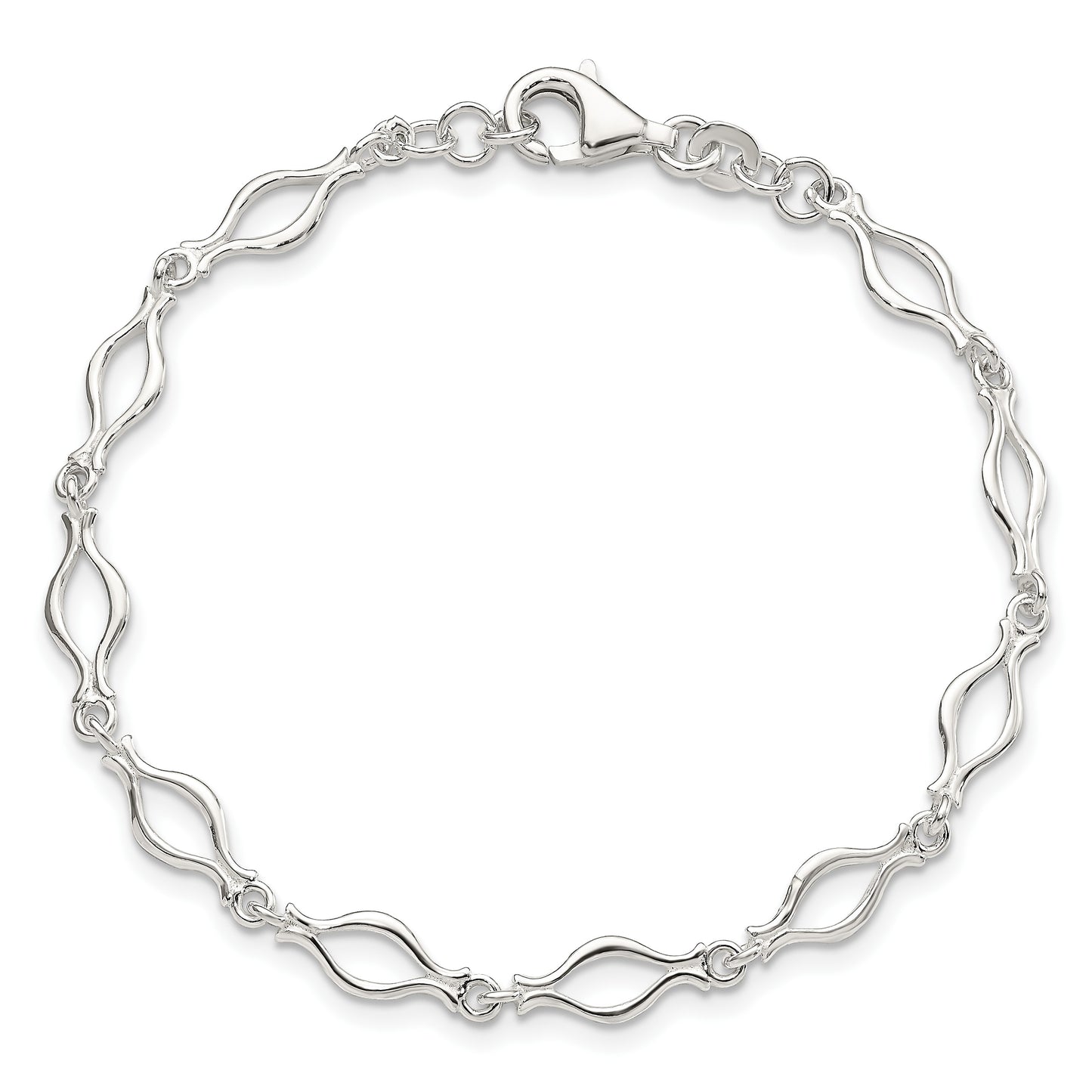 Sterling Silver 5mm Fancy Link Bracelet