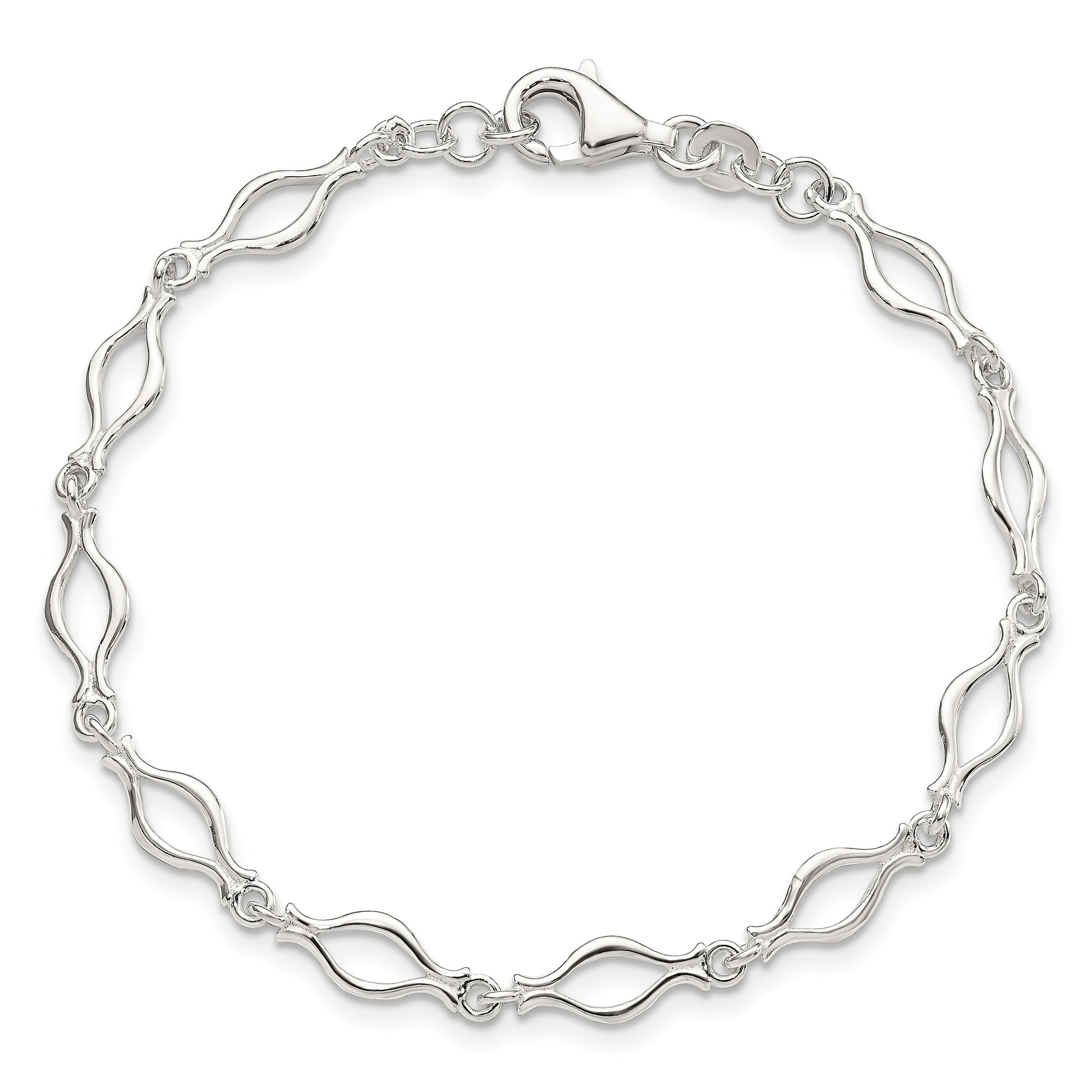 Sterling Silver 5mm Fancy Link Bracelet