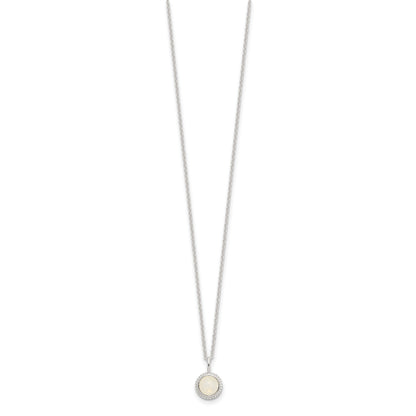 Sterling Silver E-coated Moonstone 17.75in w/2in ext Necklace