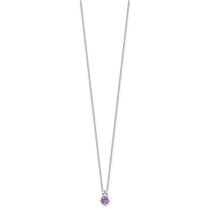 Sterling Silver Rhodium-plated .45AM Amethyst 16in w/2in ext Necklace