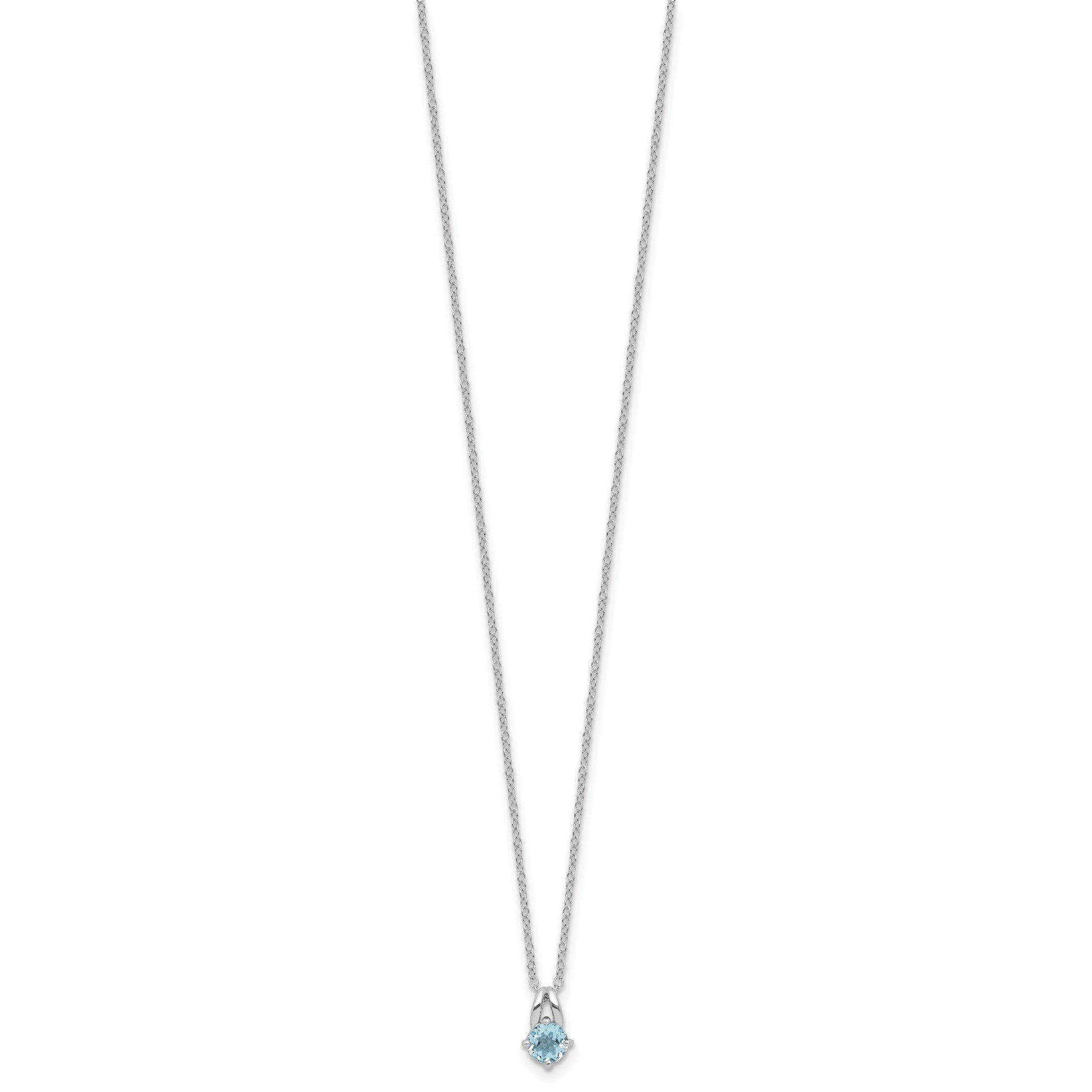 Sterling Silver Rhodium-plated .59BT Blue Topaz 16in w/2in ext Necklace