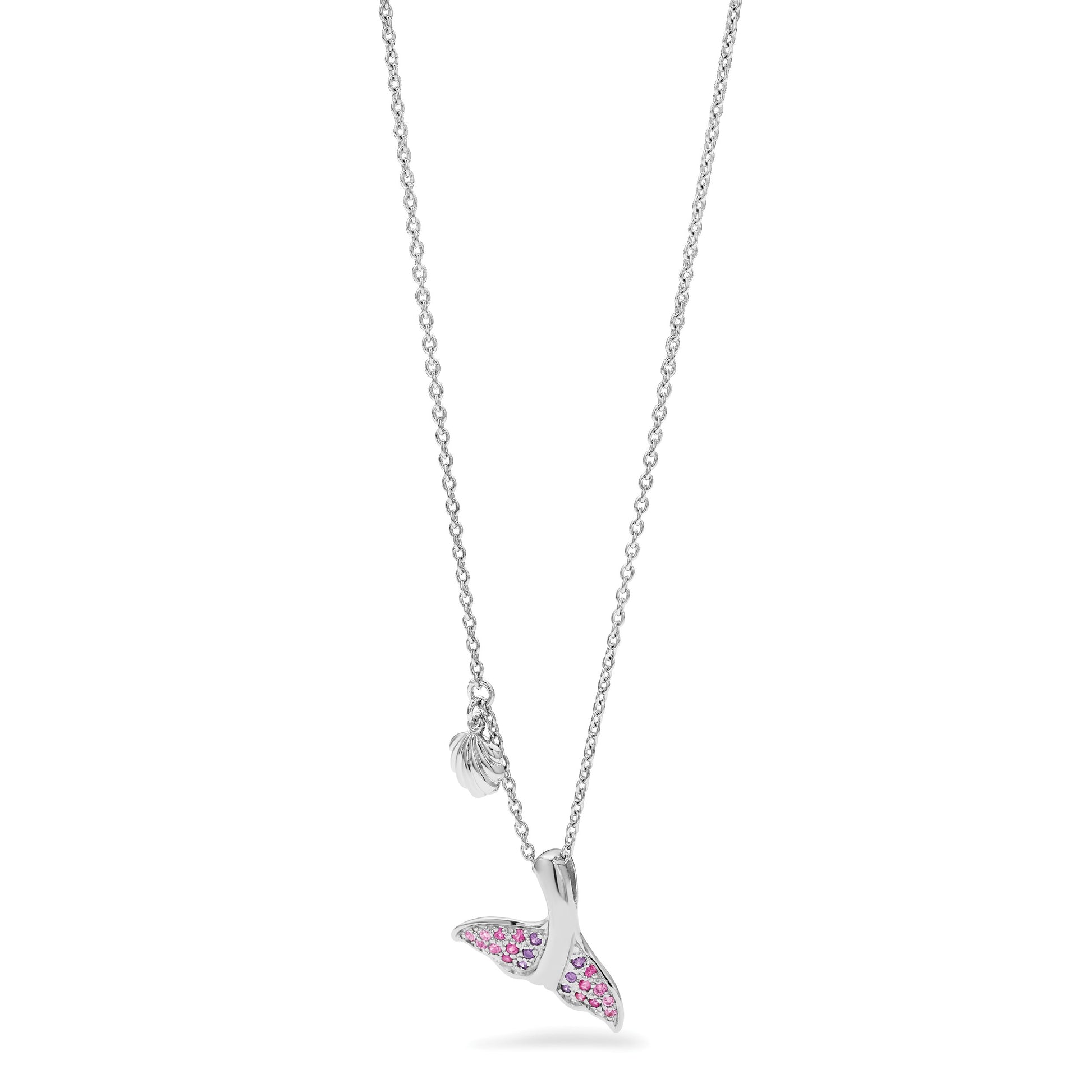 Sterling Silver Rhodium-plated Seashell 15mm Locket Necklace
