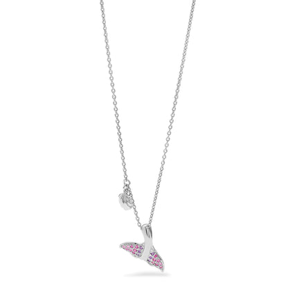 Sterling Silver Rhodium-plated Seashell 15mm Locket Necklace