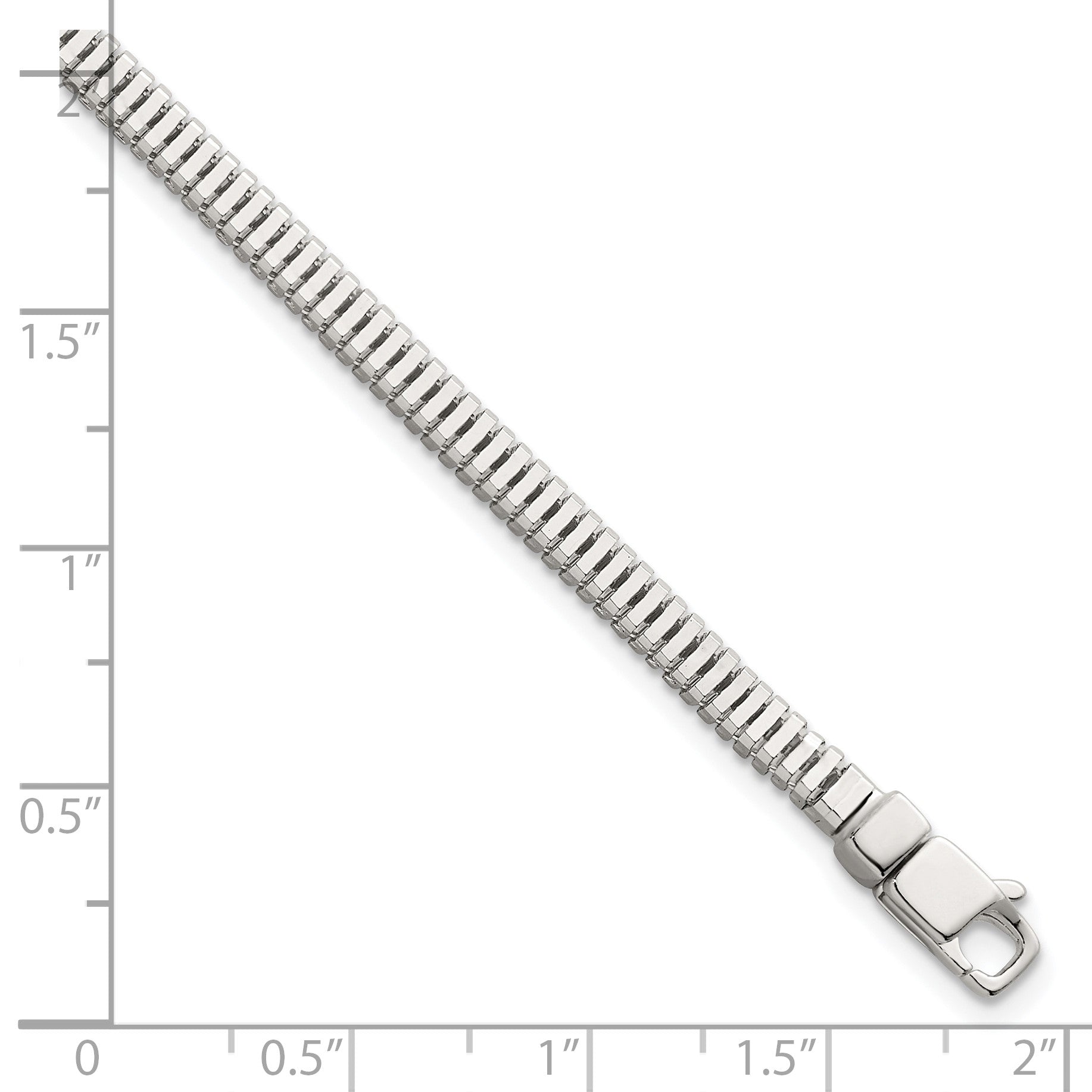 Sterling Silver Polished Fancy 3.5mm Square Snake Link 8 Inch Bracelet
