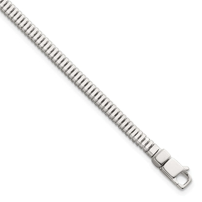Sterling Silver Polished Fancy 3.5mm Square Snake Link 8 Inch Bracelet