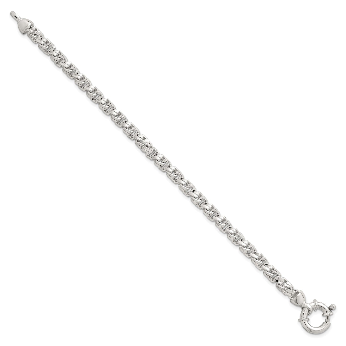 Sterling Silver Polished 5.65mm Fancy Link 7.5 Inch Bracelet