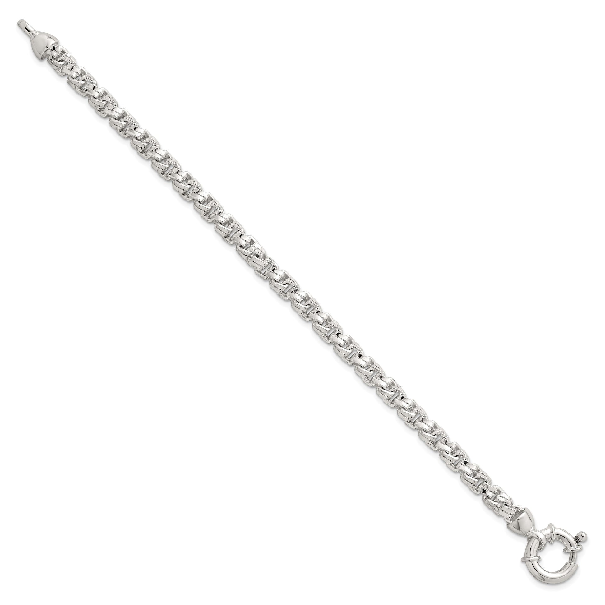 Sterling Silver Polished 5.65mm Fancy Link 7.5 Inch Bracelet