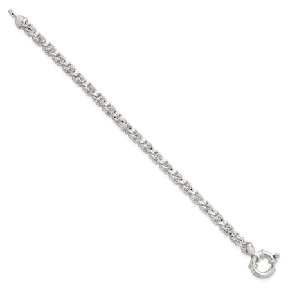 Sterling Silver Polished 5.65mm Fancy Link 7.5 Inch Bracelet