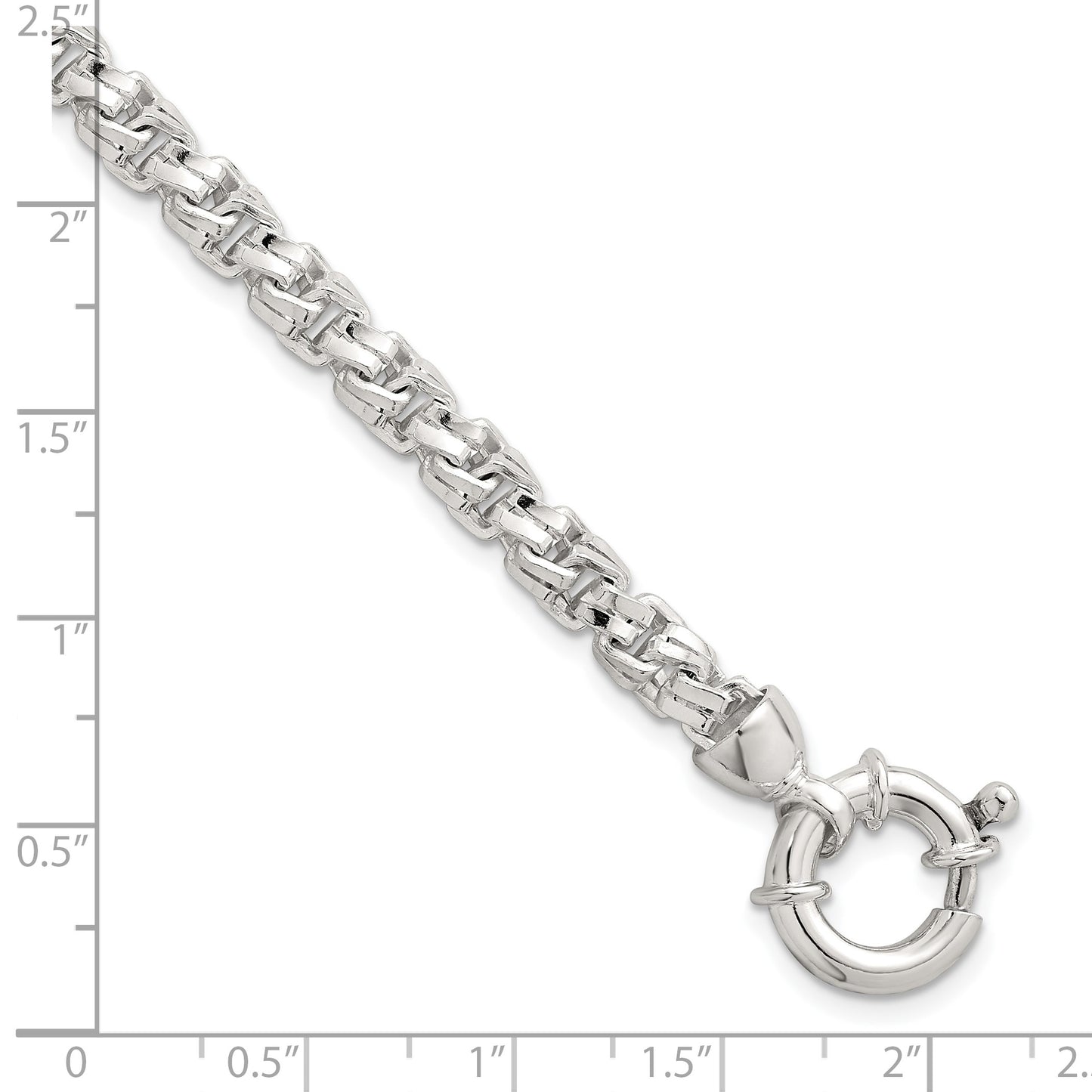 Sterling Silver Polished 5.65mm Fancy Link 7.5 Inch Bracelet