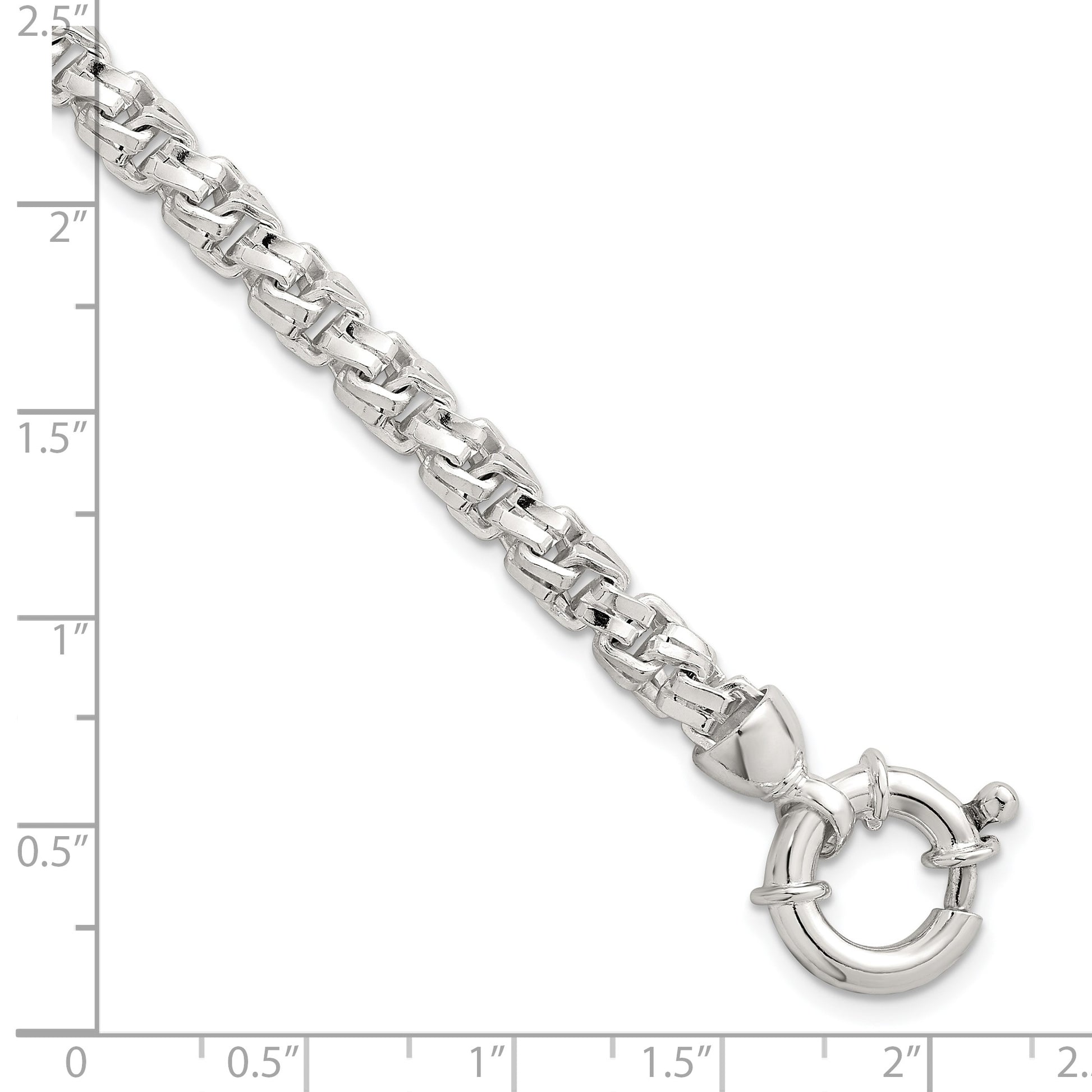 Sterling Silver Polished 5.65mm Fancy Link 7.5 Inch Bracelet