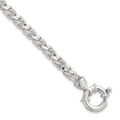 Sterling Silver Polished 5.65mm Fancy Link 7.5 Inch Bracelet
