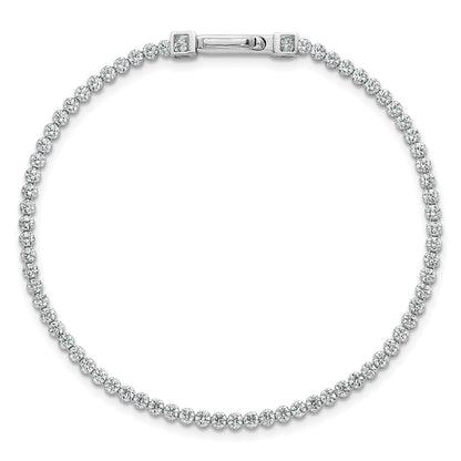 Sterling Silver Rhodium-plated Polished 2.5mm CZ 7.5 inch Tennis Bracelet