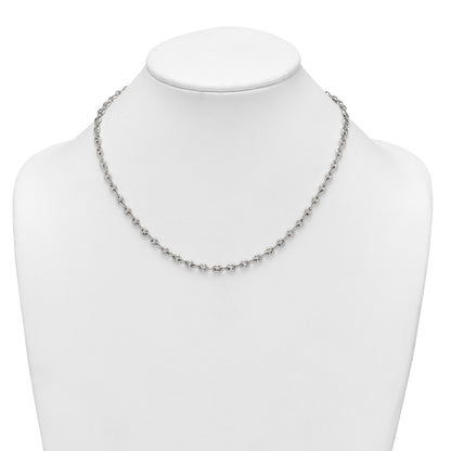 Sterling Silver Polished 4.8mm Puffed Mariner/Anchor Link 18 Inch Necklace