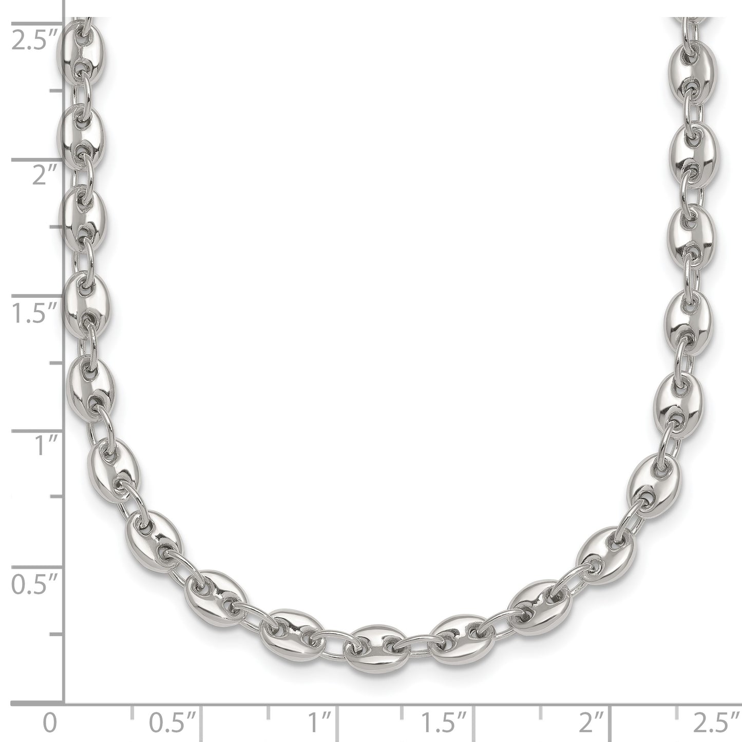 Sterling Silver Polished 4.8mm Puffed Mariner/Anchor Link 18 Inch Necklace