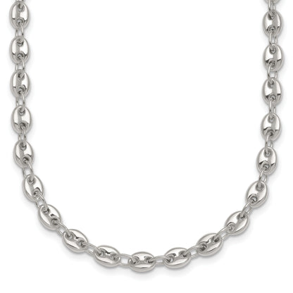 Sterling Silver Polished 4.8mm Puffed Mariner/Anchor Link 18 Inch Necklace