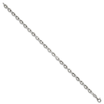 Sterling Silver Polished 4.8mm Puffed Mariner/Anchor Link 7.5 Inch Bracelet