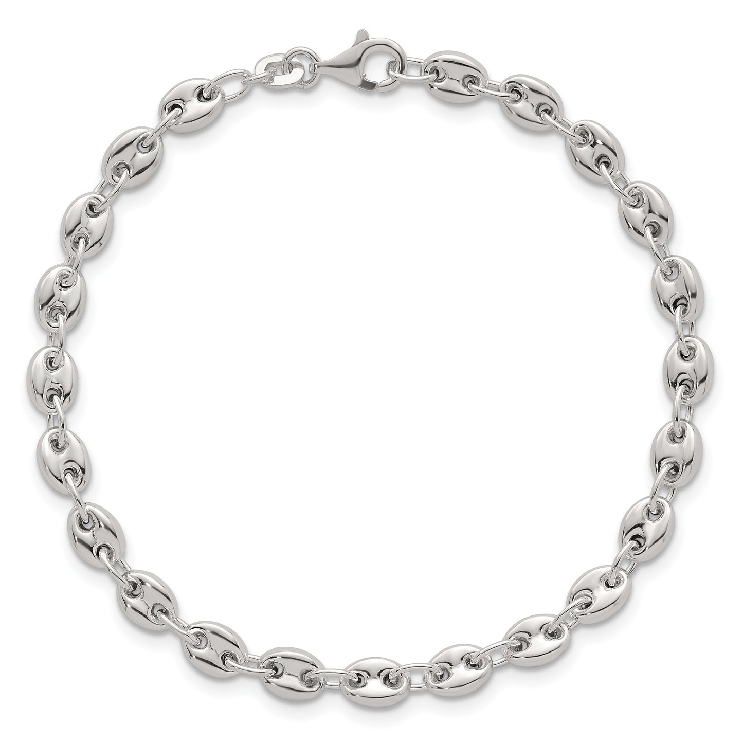 Sterling Silver Polished 4.8mm Puffed Mariner/Anchor Link 7.5 Inch Bracelet