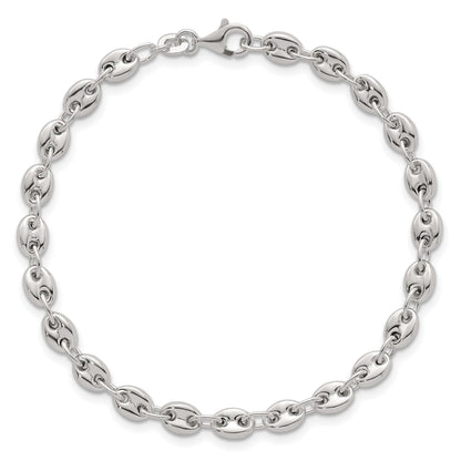 Sterling Silver Polished 4.8mm Puffed Mariner/Anchor Link 7.5 Inch Bracelet