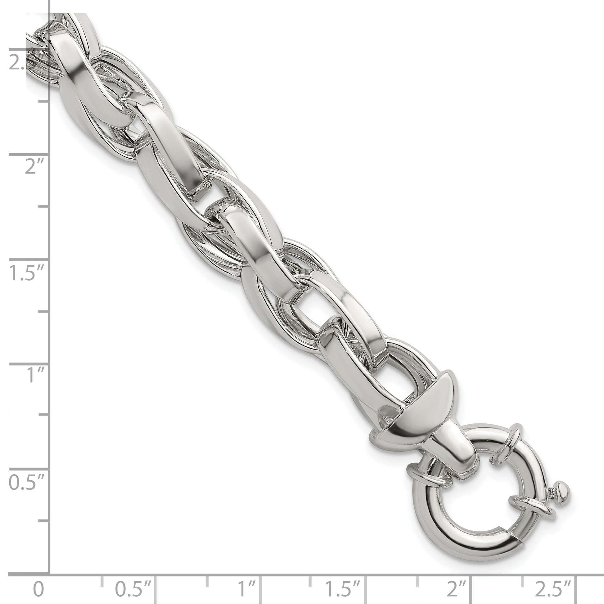 Sterling Silver Polished Double Twisted Link 7.75 inch Bracelet