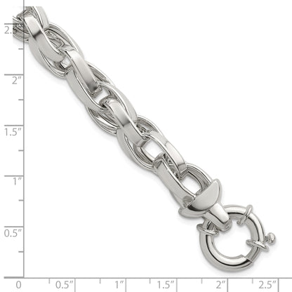 Sterling Silver Polished Double Twisted Link 7.75 inch Bracelet