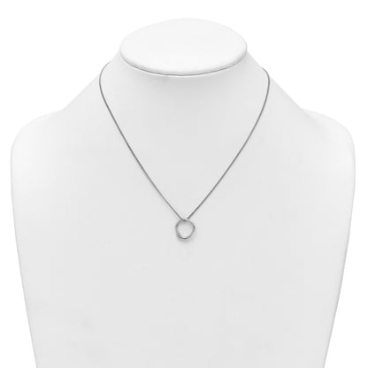 Sterling Silver Rhodium-plated Polished 16 inch with 2 inch extender Abstract Necklace