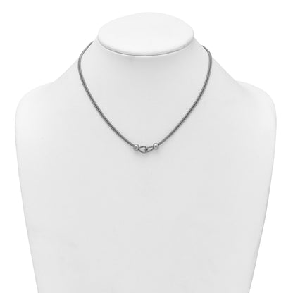 Sterling Silver Rhodium-plated Polished Beads Double Strand Mesh 16 inch with 2 inch Extender Necklace