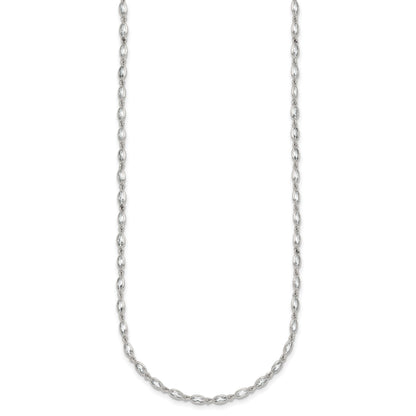 Sterling Silver Polished Oval Bezel CZ 16 Inch with 2 Inch Extension Necklace