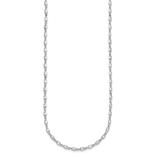 Sterling Silver Polished Oval Bezel CZ 16 Inch with 2 Inch Extension Necklace