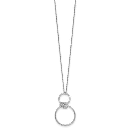 Sterling Silver Rhodium-plated Polished Circles 17.75 inch Necklace