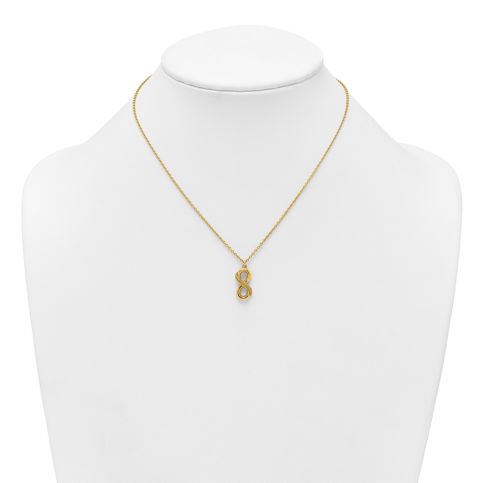 Affordable Expressions Sterling Silver Gold-tone Polished and Textured Infinity16 Inch Necklace