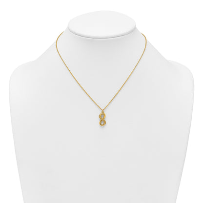 Affordable Expressions Sterling Silver Gold-tone Polished and Textured Infinity16 Inch Necklace