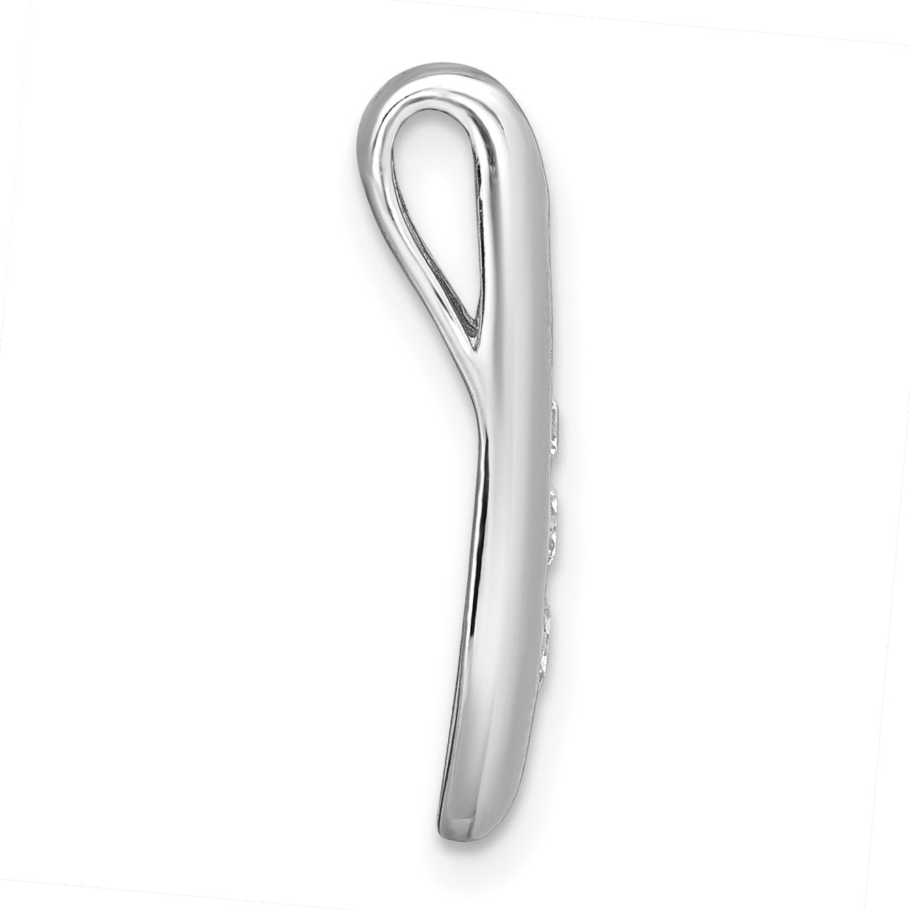 Sterling Silver Rhodium-plated Polished Fancy CZ Kite-shaped Chain Slide Pendant